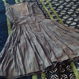 Blue/gray pleated flare dress by Tramp